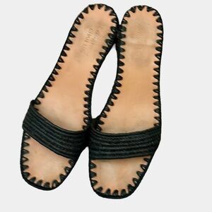 Carrie Forbes Rafia Sandals Black size 38
